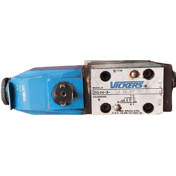 4/2 vias, vedações Viton, operada por solenóide, pressão 350bar, ISO4401, tamanho 3, tensão 24VDC