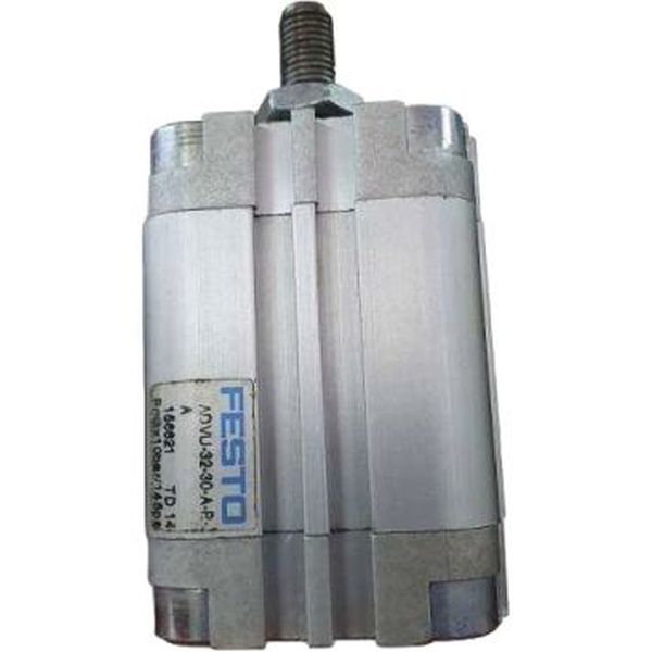 cilindro compacto, diâmetro 32, curso 30mm, rosca externa, anéis/placas de amortecimento elástico nas posições finais de curso