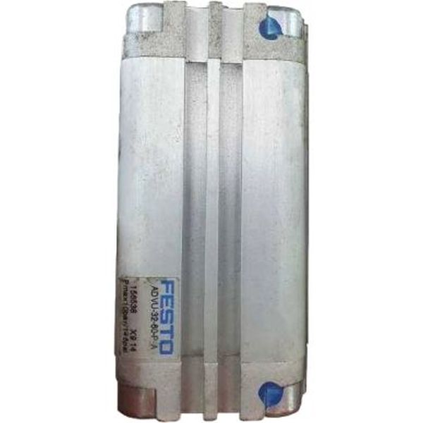 cilindro compacto, diâmetro 32, curso 60mm, rosca externa, anéis/placas de amortecimento elástico nas posições finais de curso