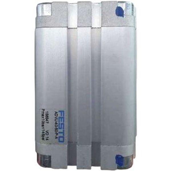 cilindro compacto, diâmetro 32, curso 30mm, rosca externa, anéis/placas de amortecimento elástico nas posições finais de curso