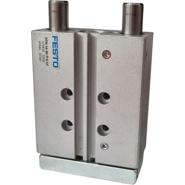 cilindro com guia, diâmetro 16mm, curso 40mm, amortecimento elástico  nas posições finais de curso, detecção de posição, guia deslizante