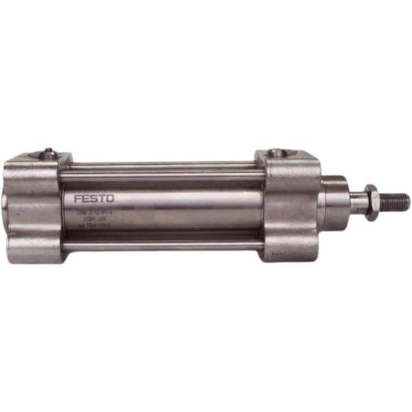 cilindro de aço inoxidável, diâmetro 32mm, curso 50mm, amortecimento regulável nas posições finais de curso, detecção de posição