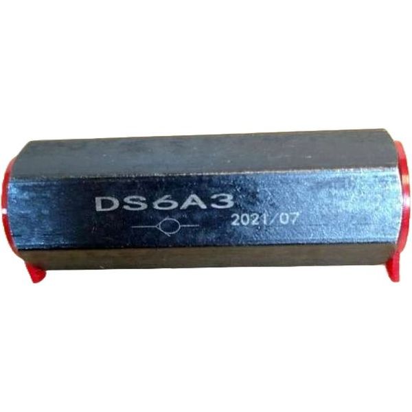 tamanho 6, conexão 1/4, vazão 15l/min, pressão máxima de trabalho 31,5Mpa, comprimento 58mm, instalação na linha rosqueada, meio óleo filtrado, corpo aço, pressão de ruptura 0,3MPa