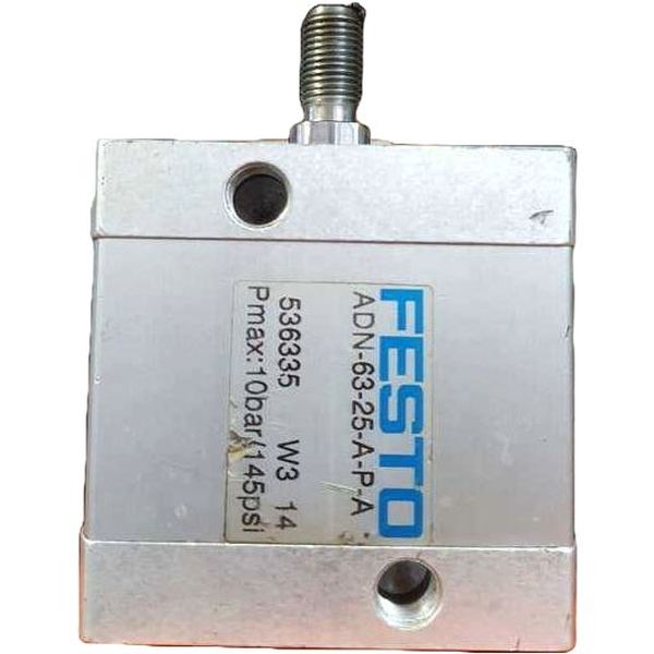 cilindro compacto, dupla ação, ISO21287, diâmetro 63mm, curso 25mm, rosca externa,  anéis/placas de amortecimento elásticos nas posições finaisl, detecção de posição