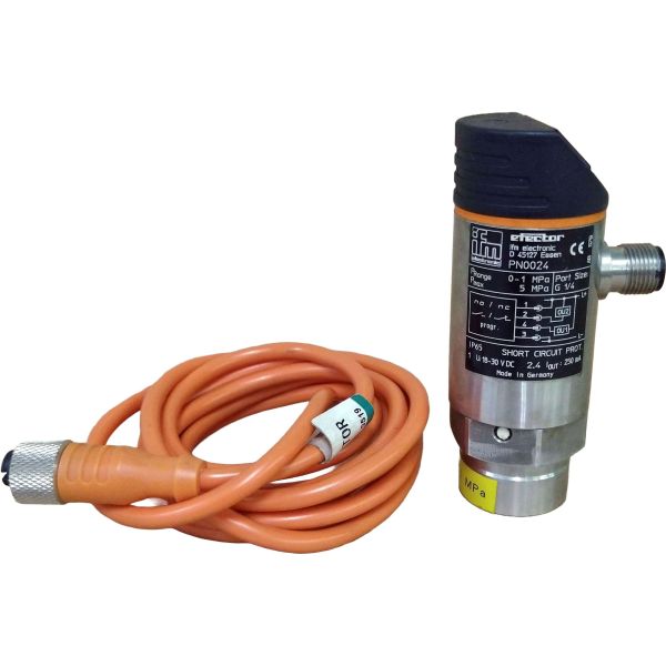 conexão rosca G1/4 interna, alcance da medição 0...1MPa, 2 saídas digitais, fluidos líquidos e gasosos, tipo pressão relativa, função elétrica NPN, invólucro cilíndrico