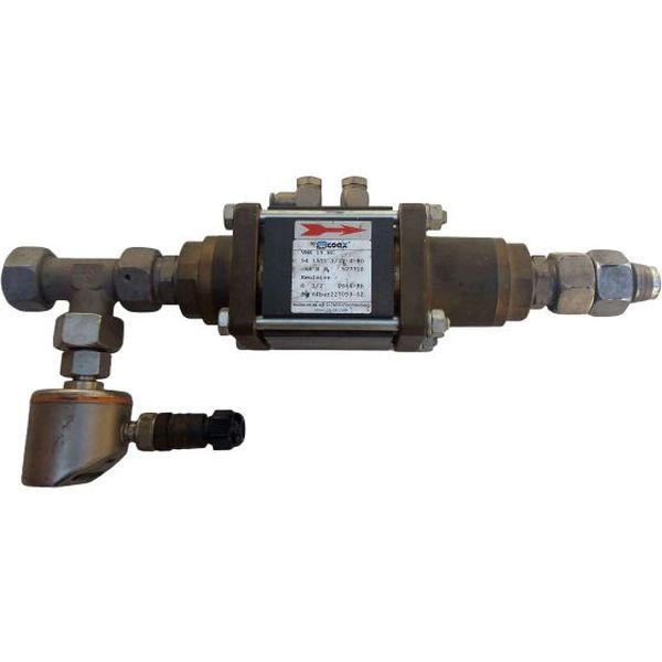 2/2 vias, orifício 15mm, normalmente fechada, faixa de pressão  0~64 bar, meio de operação gasoso / líquido / alta viscosidade / gelationoso / pastoso / contaminado, tensão 24VDC. Peça com sensor de pressão IFM