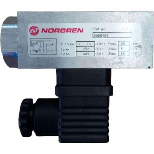 conexão G1/4, faixa de pressão 1 a 16 Bar, temperatura de operação -10~80oC, contatos dourados, interface direta com linha Excelon, meios gases / líquidos, corpo alumínio, vedações NBR