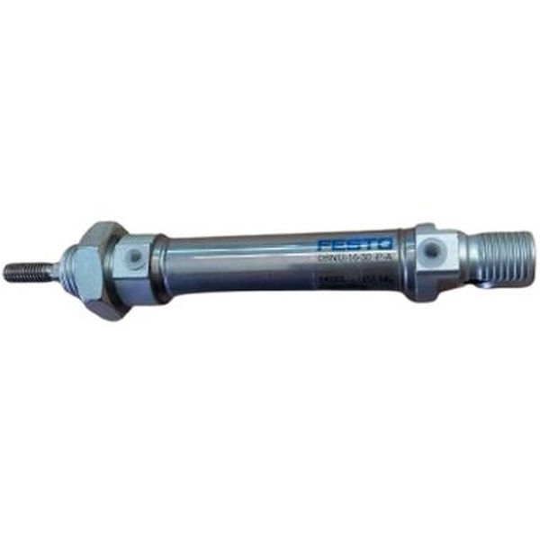 cilindro convencional, diâmetro 16mm, curso 30mm, dupla ação, anéis/placas de amortecimento elástico nas posições finais de fim de curso, detecção de posição