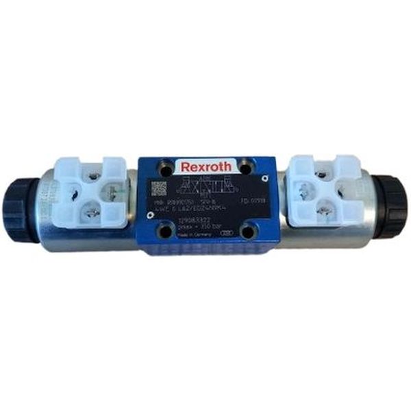 pressão máxima 350bar, 4 conexões úteis, tamanho 6, centro L,  Série 6X, 24V, com acionamento de emergência coberto, sem conector