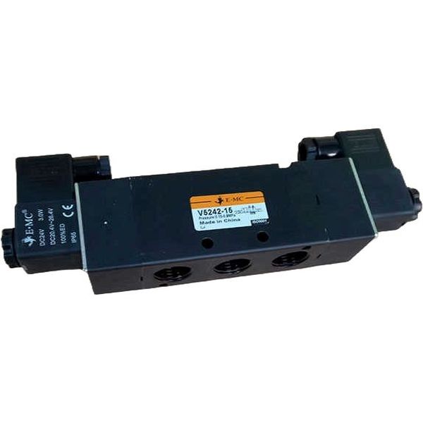5/2 vias, conexão 1/2, acionamento solenóide, 24VDC, controle duplo, pressão máxima 1.2MPa