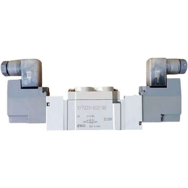 Série SY7000, 2 posições duplo solenóide, solenóide tensão 24VDC, ligação elétrica conector DIN, conexão 1/4