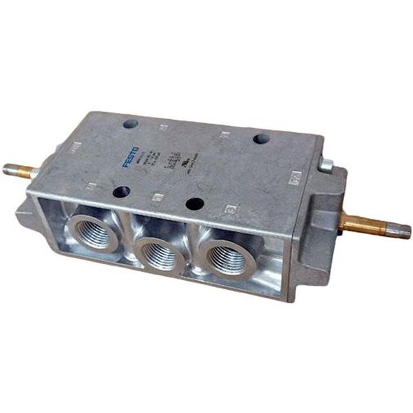 5/2 vias, conexões G1/2, acionamento elétrico, vazão 4500 l/min, pressão operacional 2...8bar, meio ar comprimido, corpo alumínio, vedações NBR / PU
