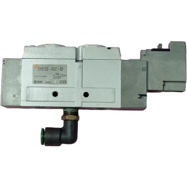 Série SY9000, 5/2 vias, simples solenóide, tensão voltagem 24VCC, ligação elétrica com conector, LED com indicador/supressor de picos de tensão