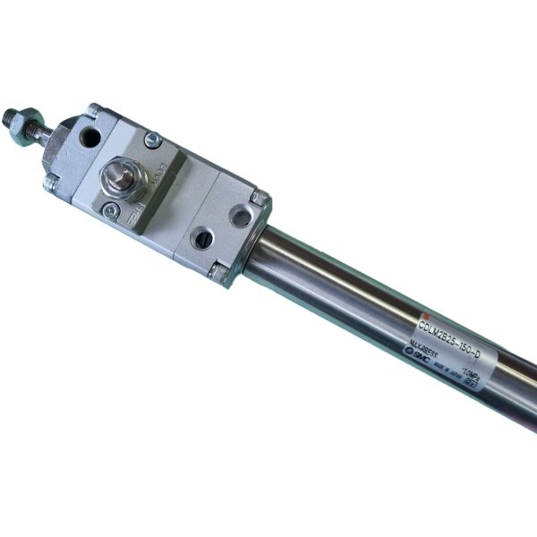 Série CLM2, cilindro de bloqueio  para paradas de emergência, com êmbolo magnético, diâmetro 25mm, curso 150mm, fluido ar comprimido, pressão máxima de trabalho 1,0MPa, amortecimento elástico