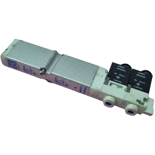 2X3/2 vias, acionamento elétrico / retorno mola, tamanho 10mm, vazão 300 l/min (N), pressão operacional máxima 8bar, meio ar comprimido, corpo alumínio, vedações NBR
