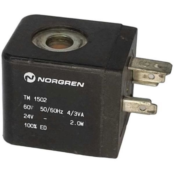 tensão 24V, 60/60Hz, potência 4/3VA, 100% ED, ligação elétrica 3 pinos