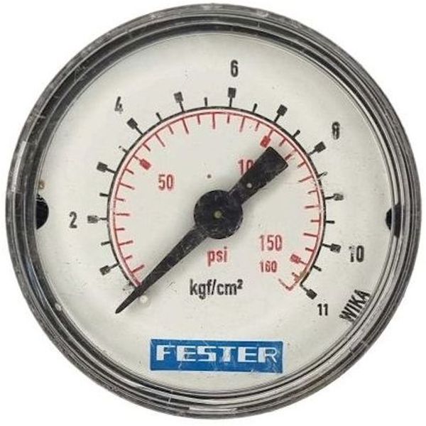 saída por trás, conexão rosca 1/8, diâmetro 40mm, mostrador de plástico, fluido ar comprimido