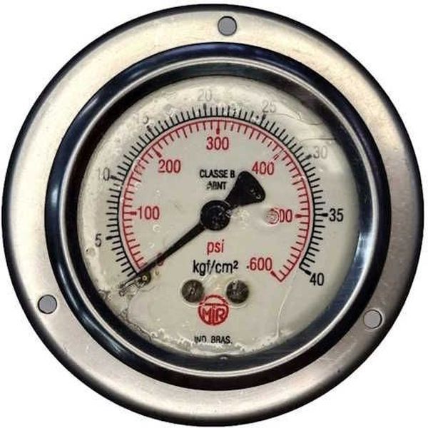 saída traseira, com flange para fixar no painel, conexão rosca 1/4, diâmetro 63mm, com glicerina