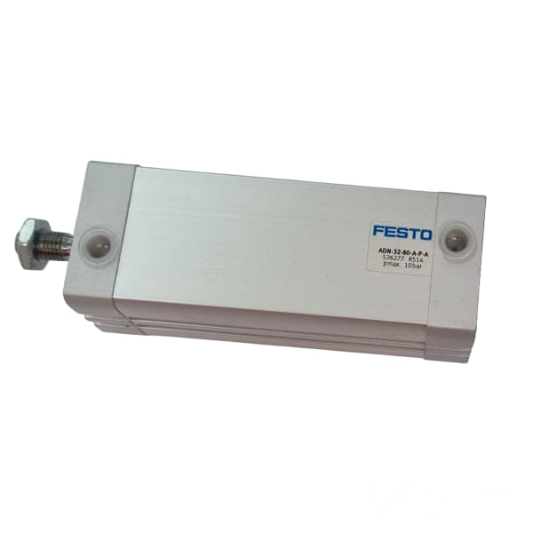 cilindro compacto, dupla ação, ISO21287, diâmetro 32mm, curso 80mm, rosca externa,  anéis/placas de amortecimento elásticos nas posições finais, detecção de posição - FESTO