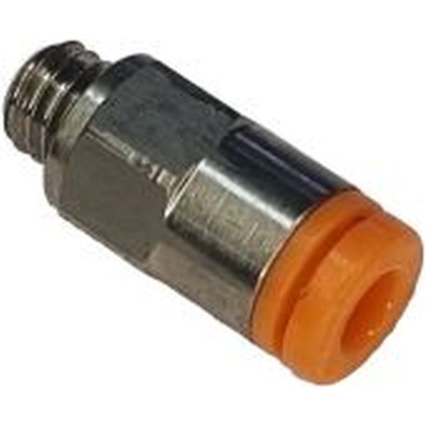 rosca 1/8 BSP, diâmetro 3,2mm, pressão de 10 bar, temperatura 0°C e +60°C, corpo metálico