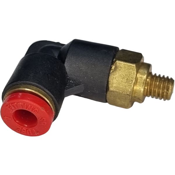 mini conexão pneumática, conector mini, conexão em L, conector pneumático em L, conexão L, união para tubos em L, conexão para tubos PUN e PAN, conexão instantânea, conexão rápida, conexão de engate rápido em L, conexão roscada em L
