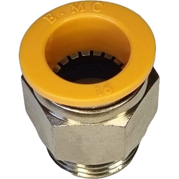 Conexão 1/2, para tubo de 16mm, anel de desengate laranja, corpo metálico