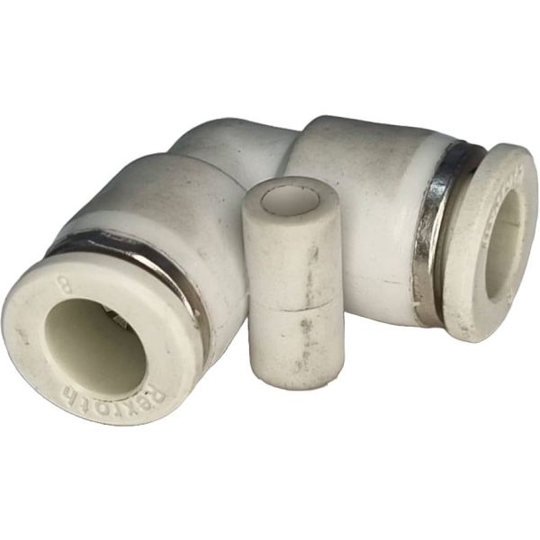 conexão em L, conector pneumático em L, conexão L, união para tubos em L, conexão para tubos PUN e PAN, conexão pneumática, conexão instantânea, conexão rápida, conexão de engate rápido em L