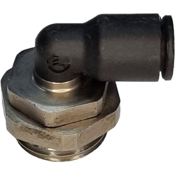 conexão roscada em L, conexão em L, conector pneumático em L, conexão L, união para tubos em L, conexão para tubos PUN e PAN, conexão pneumática, conexão instantânea, conexão rápida, conexão de engate rápido em L
