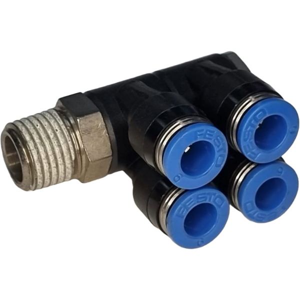 conexão R1/4, para tubo diâmetro 6mm, temperatura -10°C a 80°C, pressão de 6 bar, corpo PBT, vedações NBR