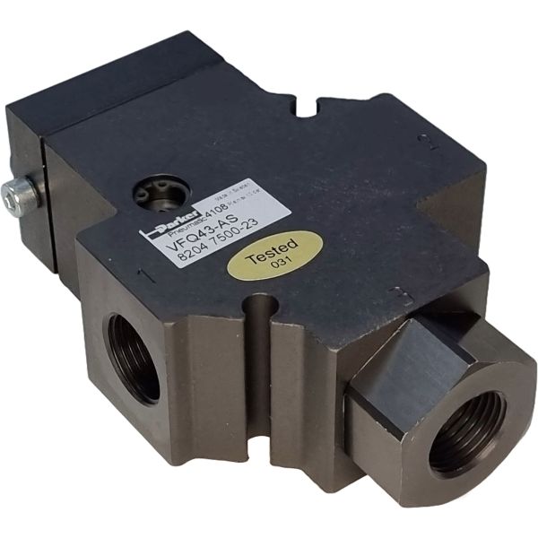 Série VFQ soft start, 3/2 vias, conexão G1/2, atuador ar (A) / retorno mola (S), pressão de trabalho 4~10bar, temperatura de trabalho -20~70oC, vazão máxima 17,2l/s
