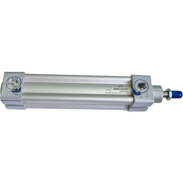 cilindro padronizado de dupla ação, diâmetro 32mm, curso 125mm, dupla ação, amortecimento ajustável, sem canal para sensor