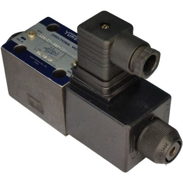 tamanho 01, 2 posições, acionamento solenóide, bobina D24 , vazão de 100l/min, pressão de 350bar - YUKEN seminova