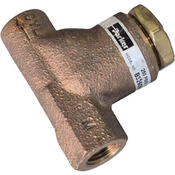 Série 3250, conexão rosca 1/4 (A), ajuste micrométrico do fluxo com porca, pressão nominal de 27,5bar, vazão 2100l/min, corpo latão, vedações NBR