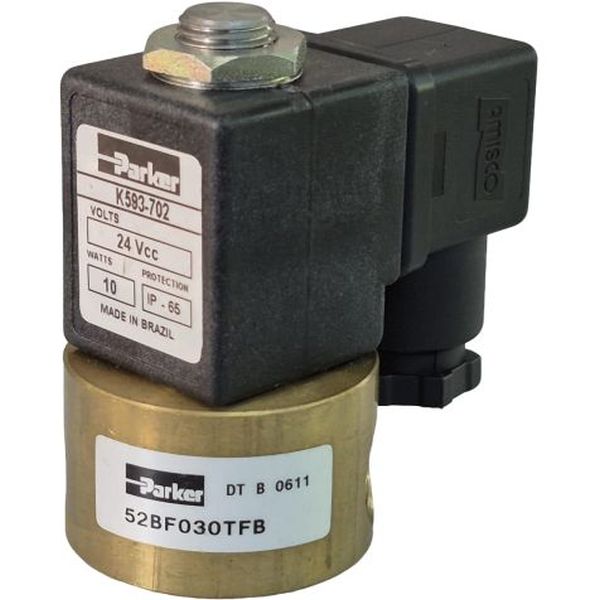 Válvula pneumática 2/2  NC e tensão de bobina 24V DC e pressão de operação até 10bar -PARKER