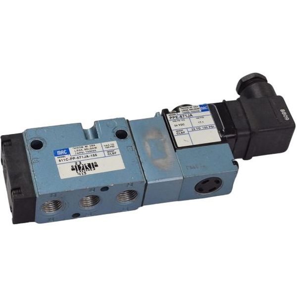 Série 800, solenóide tensão 24VDC configuração PP, conexão 1/4bspp, 5/2 vias