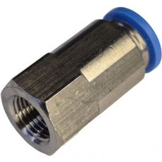 Conex&atilde;o pneum&aacute;tica 1 Rosca f&ecirc;mea G 1/8

Conex&atilde;o pneum&aacute;tica 2 para tubo flex&iacute;vel com &Oslash; externo de 8 mm

Tipo de veda&ccedil;&atilde;o no munh&atilde;o aparafusado: Revestimento

Posi&ccedil;&atilde;o de instala&ccedil;&atilde;o: Indiferente

Formato Formato: reto

Press&atilde;o operacional por toda a faixa de temperatura: -0.95 bar ... 6 bar

Meio de opera&ccedil;&atilde;o: Ar comprimido, &Aacute;gua (na forma l&iacute;quida, sem gelo)

Temperatura ambiente: -10 oC ... 80 oC

Tipo de montagem: hex&aacute;gono externo com tamanho 24mm

- Materiais

Corpo: Lat&atilde;o, niquelado

Anel de desengate: POM

Veda&ccedil;&atilde;o do tubo flex&iacute;vel: NBR

Bra&ccedil;adeira: A&ccedil;o inoxid&aacute;vel de alta liga

QSF188B

&acirc;€‹
