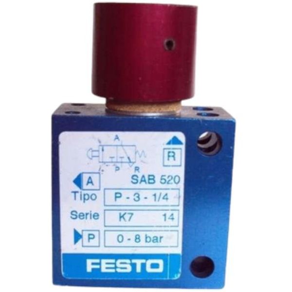 3/2 vias, conexão 1/4, corpo alumínio anodizado azul, vedações NBR