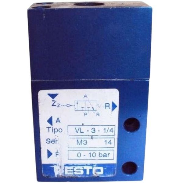 3/2 vias, conexão G1/4, pressão 10bar, corpo alumínio, vedações NBR