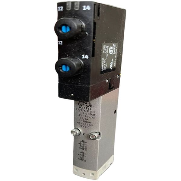5/2 vias,  montagem manifold, conexão elétrica com conector central DIN, ISO 15407-1
