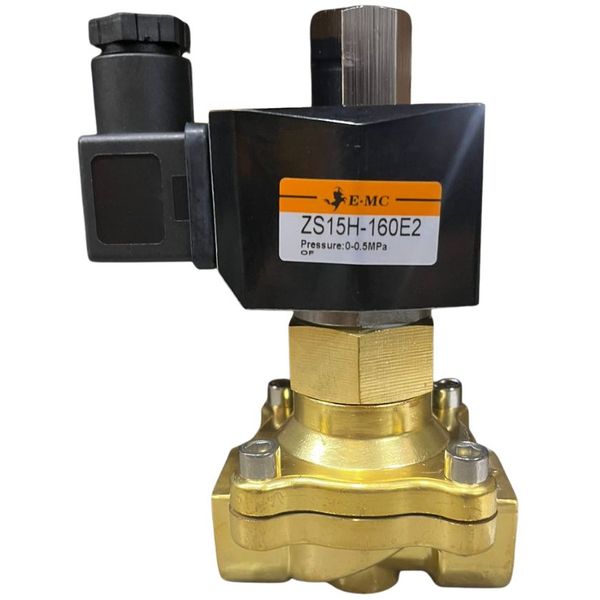 Válvula solenoide 2/2 vias, rosca 1/2, tensão 220VAC, pressão de 10bar, temperatura de -5°C a +60°C