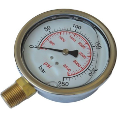 Man&ocirc;metro GA100R250B 3500psi 250bar com glicerina - VERION