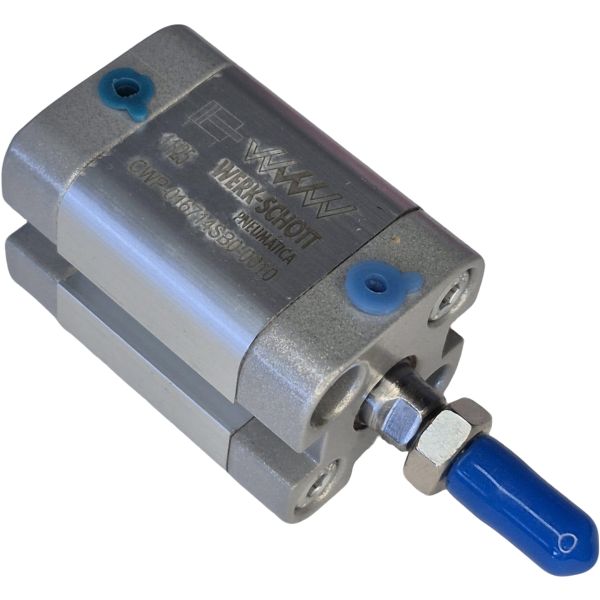 cilindro compacto, cilindro ISO, diâmetro 16mm, curso 10mm, cilindro dupla ação sem amortecimento, êmbolo magnético, fluido ar comprimido, corpo alumínio, vedações Buna-N