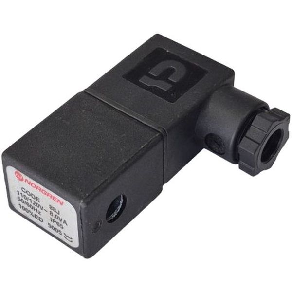 tensão 110/120V 50/60Hz 8,0VA, protenção IP65, 100%ED, ligação elétrica plugue