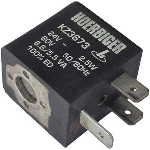 tensão 24V 60V 50Hz, potência 2.5W, ligação elétrica com 3 pinos, 100%ED