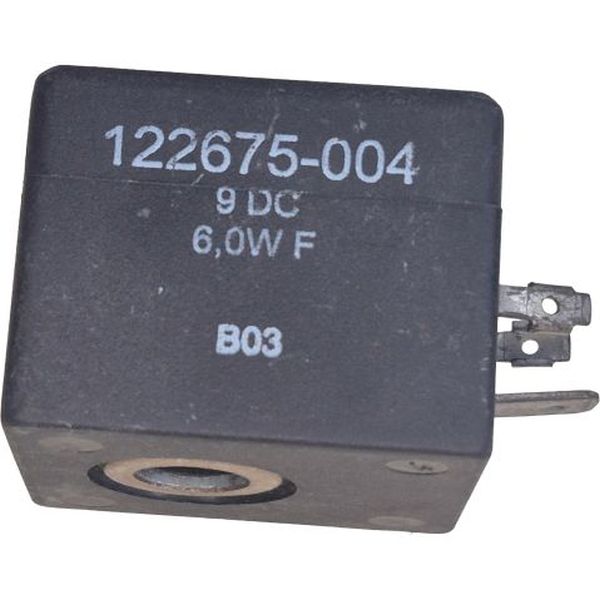 tensão 9VDC, potência 6,0W, classe F, quadrada, encapsulada, ligação elétrica com pinos