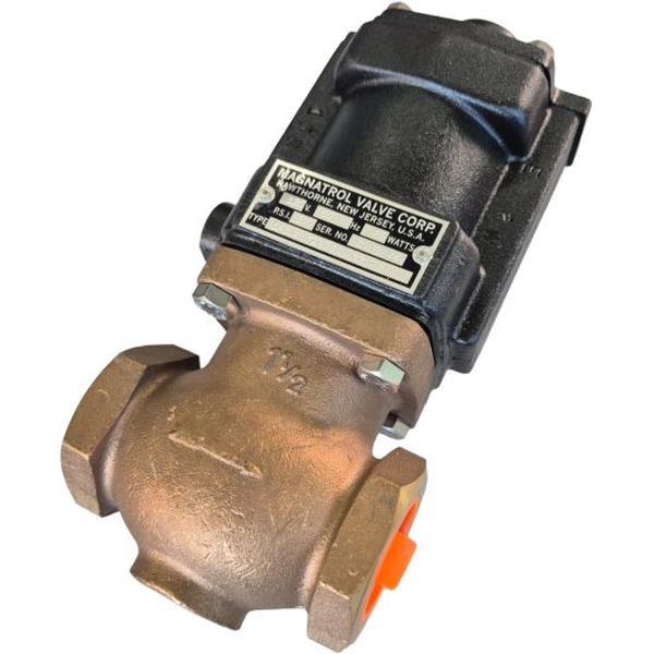 2/2 vias,  conexão 1.1/2, NF, atuação solenóide, 120V 60HZ 85W, 500psi, meios líquidos / oxigênio, corpo bronze