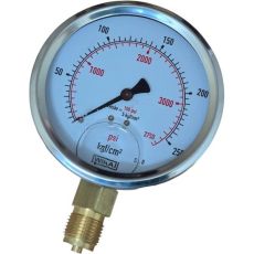 Manômetro 11353100L 3750psi 250kgf/cm2 - WIKA Manômetro 11353100L 3750psi 250kgf/cm2 - WIKA