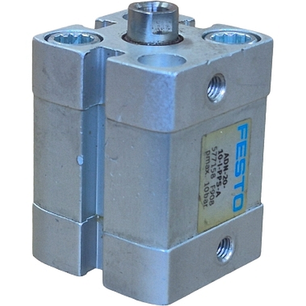 cilindro compacto, dupla ação, ISO21287, diâmetro 20mm, curso 10mm, rosca interna, amortecimento pneumático autoajustável, detecção de posição