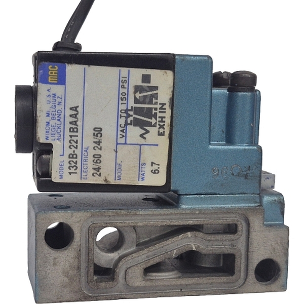 3/2 vias, montagem sobre placa, com placa, acionamento solenóide / retorno mola, 24/60 24/50 6,7W