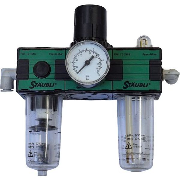 filtro FAR122200, regulardor FAR122300, lubrificador FAR122400, man&ocirc;metro, conexões, pressão máxima 16bar